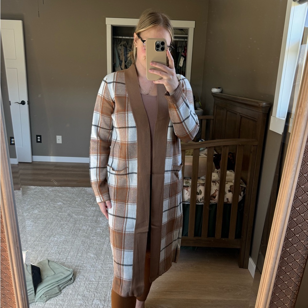 Plaid Long Cardigan